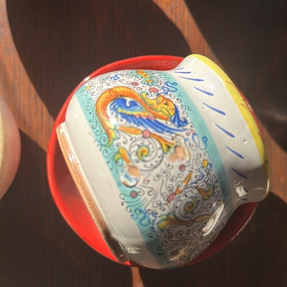 🇮🇹Meridiana Ceramiche hand painted pottery from Italy. Colorful dish with lid - Picture 14 of 16